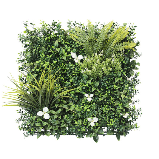 Windscreen4less 8 PCS 20"x20" Artificial Boxwood Panels Faux Plant Grass Green Wall Panel Decoration for Outdoor Indoor Garden Backyard (Style 5)