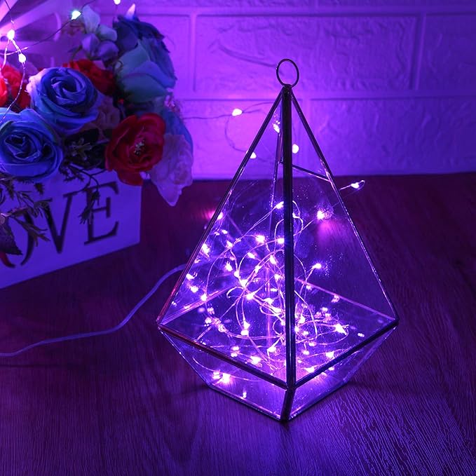 XINKAITE Purple Fairy Lights - Waterproof LED Starry String Lights for Indoor & Outdoor DIY Decoration, Home Parties, Christmas Holiday (10FT/3Meters)