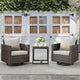 Belord Outdoor Bistro Set 3 Piece Wicker Swivel Rocker Patio Chairs, Oversize Outdoor Rattan Seating Set, Patio Swivel Glider Chairs Wicker Furniture with Metal Side Table for Porch Backyard, Brown