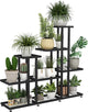 HusDream Plant Stand Indoor Corner Plant Stand Window Sill Plant Shelf for Bonsai Tree Live Plants Indoor Outdoor Metal Flower Rack for Apartment Decor Patio Decor, (6-Tier 16 Potted)