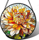 Stained Glass Window Hanging - Chrysanthemum Suncatcher for Doors Garden Patio Birth Flowers Sun Catchers Decor Christmas Mother's Day Birthday Gifts for Women Men Mom Nana Friend 9.8 in