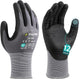 DULFINE Work Gloves for Men and Women,Grey Nylon with MicroFoam Nitrile Coated-12 Pairs Pack, Dots on Palm for Anti-slip and Extra Abrasion Resistant(Small)