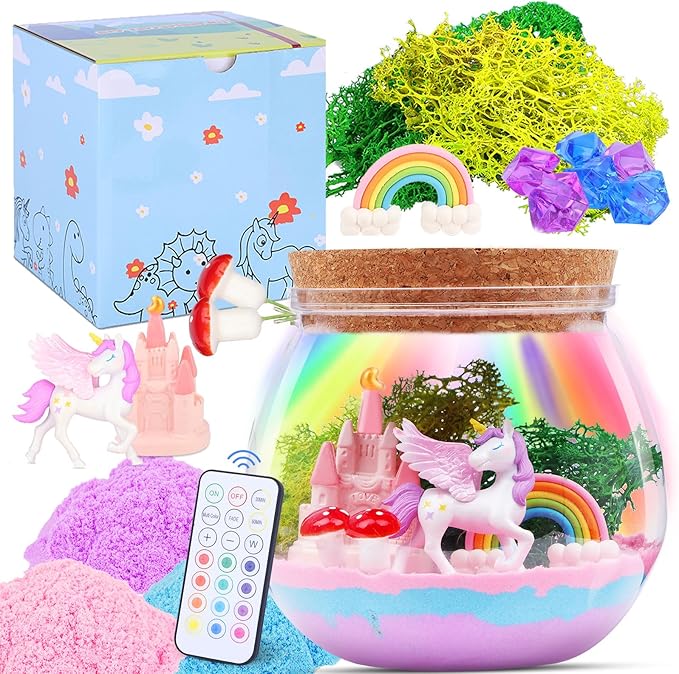 Envyvip Unicorn Gifts for Girls 4-12 Years Old, Unicorn Crafts Kit for Kids, Light Up Decoration with Remote Control - Arts and Crafts for Kids, Birthday Gifts Toys for Girls Age 4 5 6 7 8 9 10 11 12