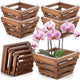 6 Sturdy Orchid Hanging Baskets, Wooden Plant Hanging Baskets, Handmade Inverted Trapezoidal Suitable for Orchids and Other Plants, Staghorn Ferns for Outdoor and Indoor Use, 6 Inch(Wooden)