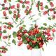 6 Pcs 29.53 Inches Artificial Fake Apple Branches Realistic Tall Apple Bouquets Tree Branch with Long Stem and Green Leaves Fruit Plant for Home Office Vase Filler Shop