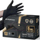 FifthPulse 6 Mil Black Nitrile Gloves, Heavy Duty Mechanic and Food Grade Glove - Powder-Free, Latex-Free Medical Exam Gloves