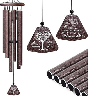 Fusui Anniversary Wedding Gifts for Men Women Couple Wind Chimes 32", Cool Anniversary Romantic Gift Ideas for Him Husband Boyfriend Parents, Happy Anniversarys Decorations for Her Wife Girlfriend