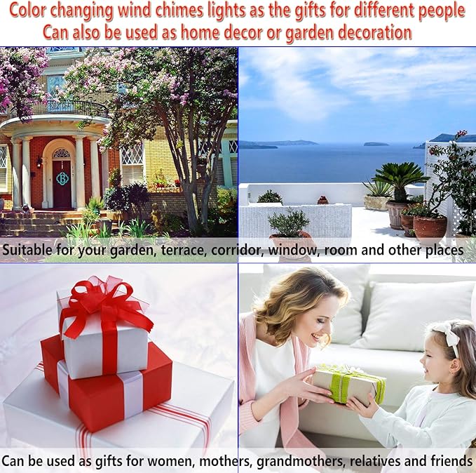 Outdoor Solar Flying Pig Wind Chimes Lights for Home/Garden/Rooms/Patio/Indoor/Outside Decor, Memorial Wind Catcher,Color Changing Waterproof Blessing Wind Bells Gifts for Mom, Women,Grandma,Family