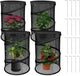 Zofylux 4 Pcs Pop Up Plant Cover Net,19”x 14”Round Foldable Plant Covers,Garden Plant Protectors with 16 Pcs Ground Stakes,Garden Mesh Covers for Outdoor and Indoor Plants