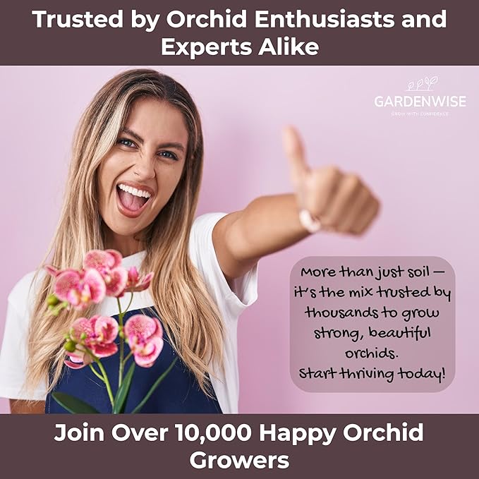 GARDENWISE Orchid Potting Mix – Orchid Bark, Sphagnum Moss, Tree Fern & Perlite for Repotting Phalaenopsis Orchids, Indoor Plants, Orchid Soil Medium – Sustrato para Orquídeas (5 Quart)