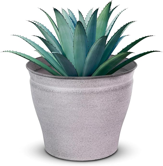 Headwind Natural Ironstone Timberline Collection - 12" Pearl White Decorative Planter for Outdoor Pots for Plants – Modern Indoor Plant Pots, Large & Small Planters for Indoor Plants by Robert Allen