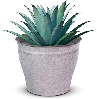 Headwind Natural Ironstone Timberline Collection - 8" Pearl White Decorative Planter for Outdoor Pots for Plants – Modern Indoor Plant Pots, Large & Small Planters for Indoor Plants by Robert Allen