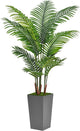 ASTIDY Artificial Palm Tree 5FT - Fake Tree with Gray Tall Planter - Faux Tropical Areca Floor Plant in Pot - Artificial Silk Plant for Home Office Living Room Decor Indoor