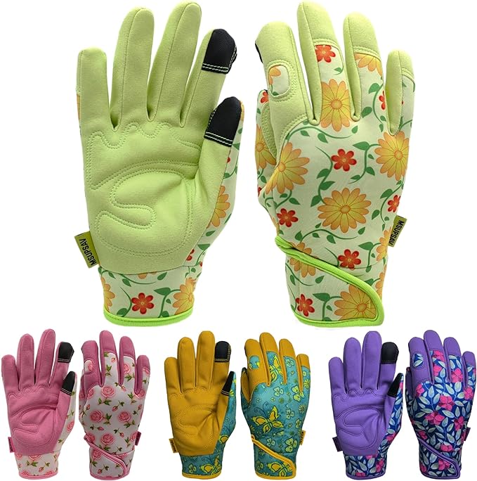 Thorn Proof&Puncture Resistant Gardening Gloves with Grip,Garden Glove for Women, Leather Yard Work Gifts