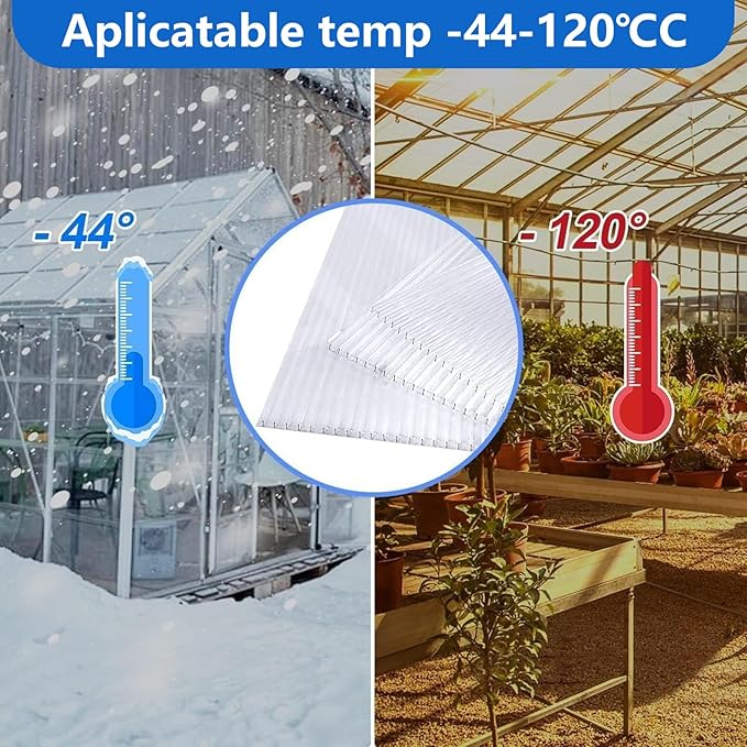 DGSL 18 Pcs Polycarbonate Greenhouse Panels, 4' x 2' x 0.16'' Twin-Wall Panels, Polycarbonate Sheet for All Weather Outdoor Garden and Greenhouse Covering
