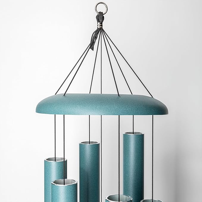 Corinthian Bells by Wind River - 65 inch Patina Green Wind Chime for Patio, Backyard, Garden, and Outdoor décor (Aluminum Chime) Made in The USA