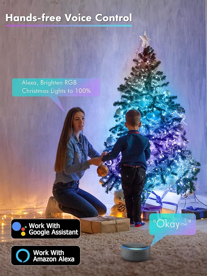 Brizled Smart RGB Color Changing Fairy Lights Pro, 66FT 200 LED St. Patrick's Day Green Mini Light String App/Voice Control, WiFi Dimmable Christmas Lights for Easter Independence Day Xmas Halloween