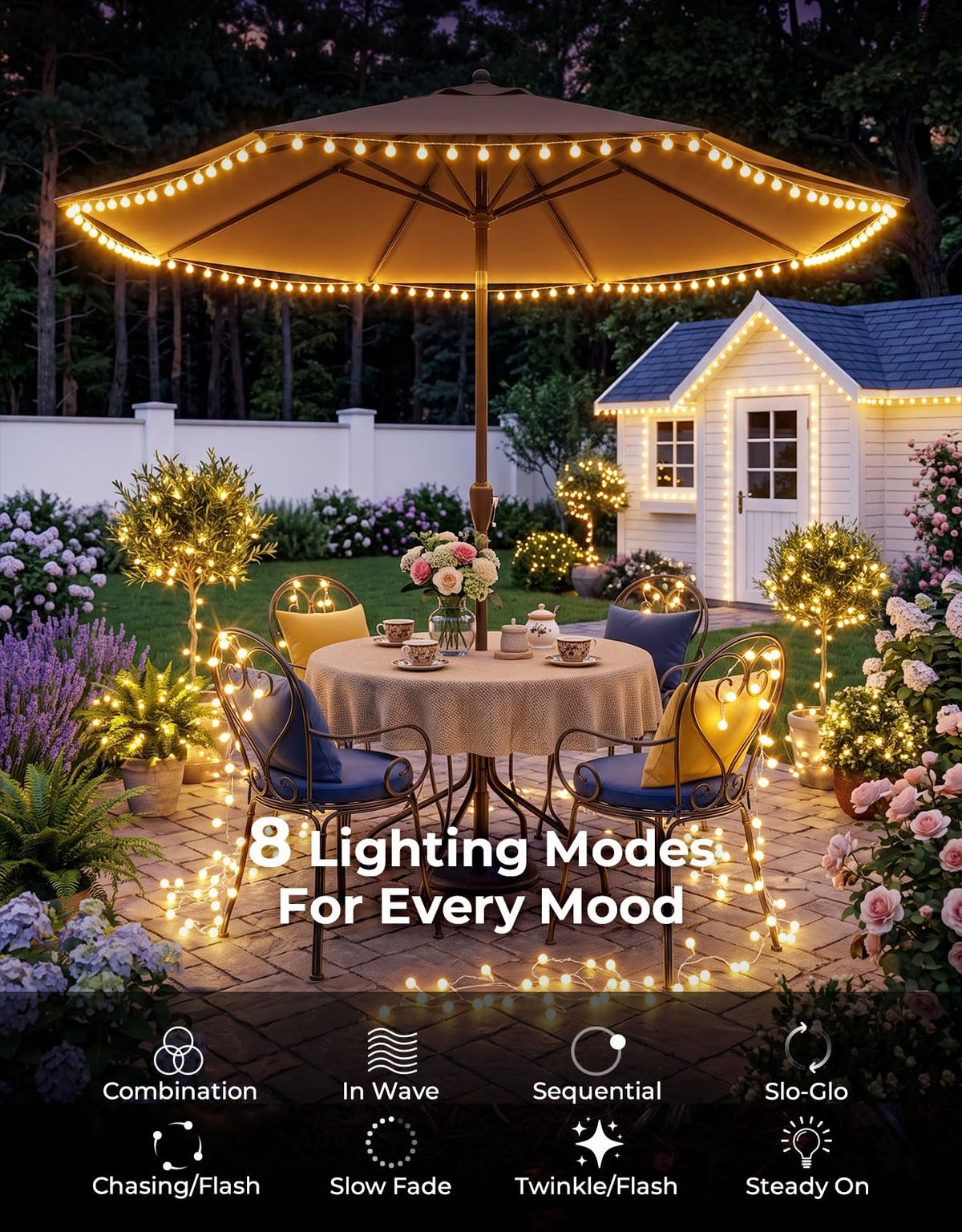 LitHome 66FT Globe String Lights for Indoor Bedroom Connectable, Warm White