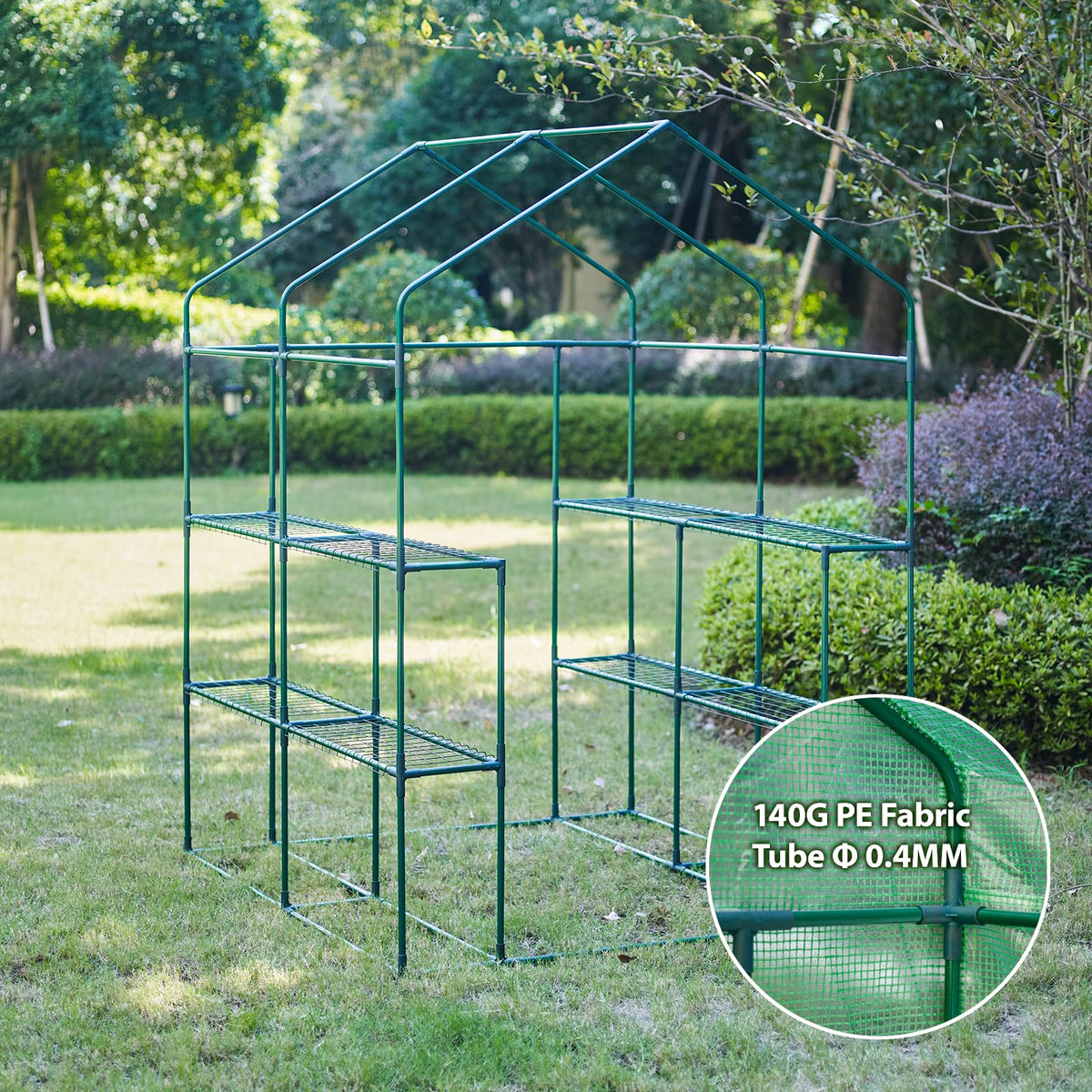 Solayis 56x55x74 Inch Greenhouse for Outdoors,3 Tier 8 Shelves Green