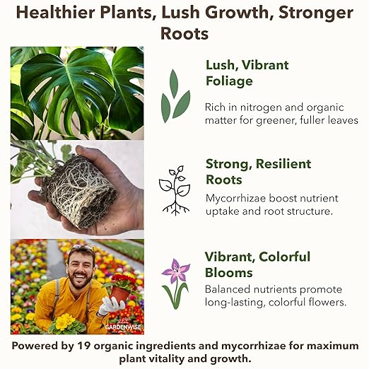 Organic Liquid Plant Food for Indoor Houseplants – All Purpose Fertilizer for Potted Plants, Vegetables, Succulents, Orchids, Roses – Miracle Growth with Mycorrhizae (16 oz)