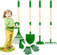 Duckura Kids Gardening Tools Set - 7pcs Garden Tool for Kids with Shovel, Rake, Hoe, Leaf Rake, Outdoor Summer Yard Lawn Digging Weed Toys, Christmas Birthday Gifts for Boys Girls Age 3 4 5 Years Old