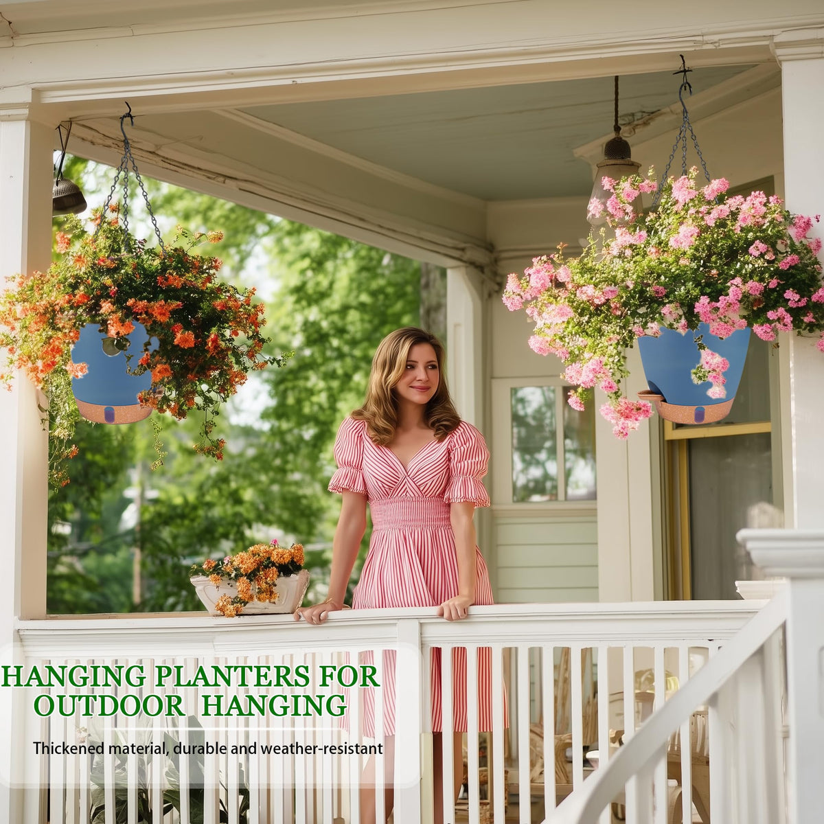 Fielda Hanging Planters for Indoor Plants 8 Inch, 2 Pack, Self Watering