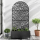 Casaphoria Metal Raised Garden Bed with Trellis and Wheels, 72"x35"x16" Planter Box for Climbing Plants, Vegetables & Vines, Features Drainage Holes and Privacy Screen (Black-Spring)