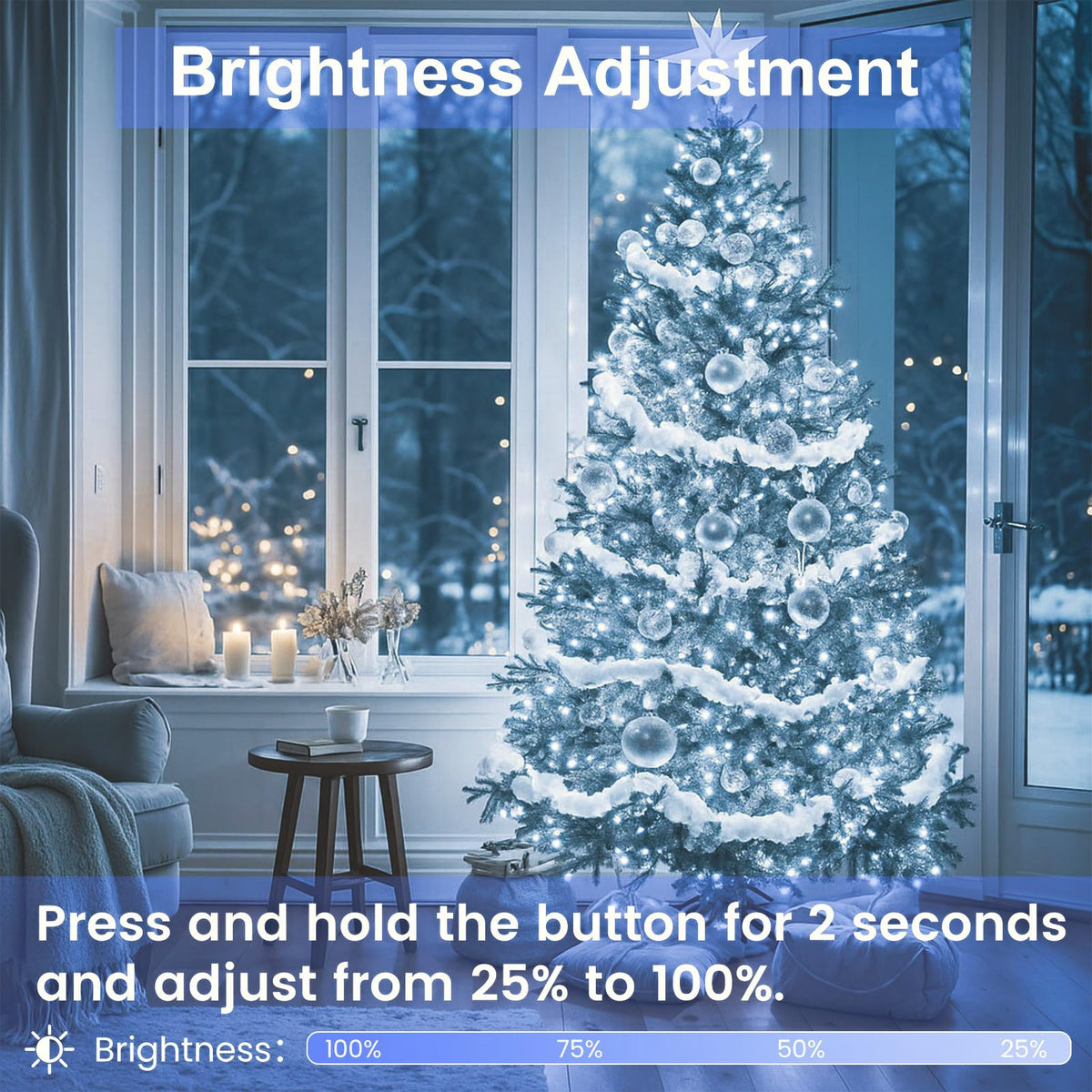 100 LED Connectable String Lights, 33FT Christmas Lights Outdoor Indoor