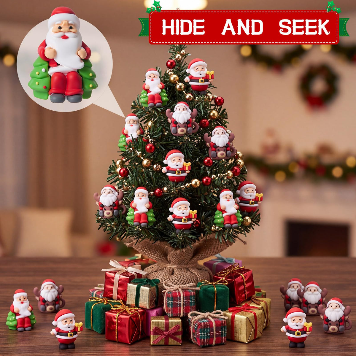 Sonwyoung 60 Pcs Christmas Mini Gnomes, Santa