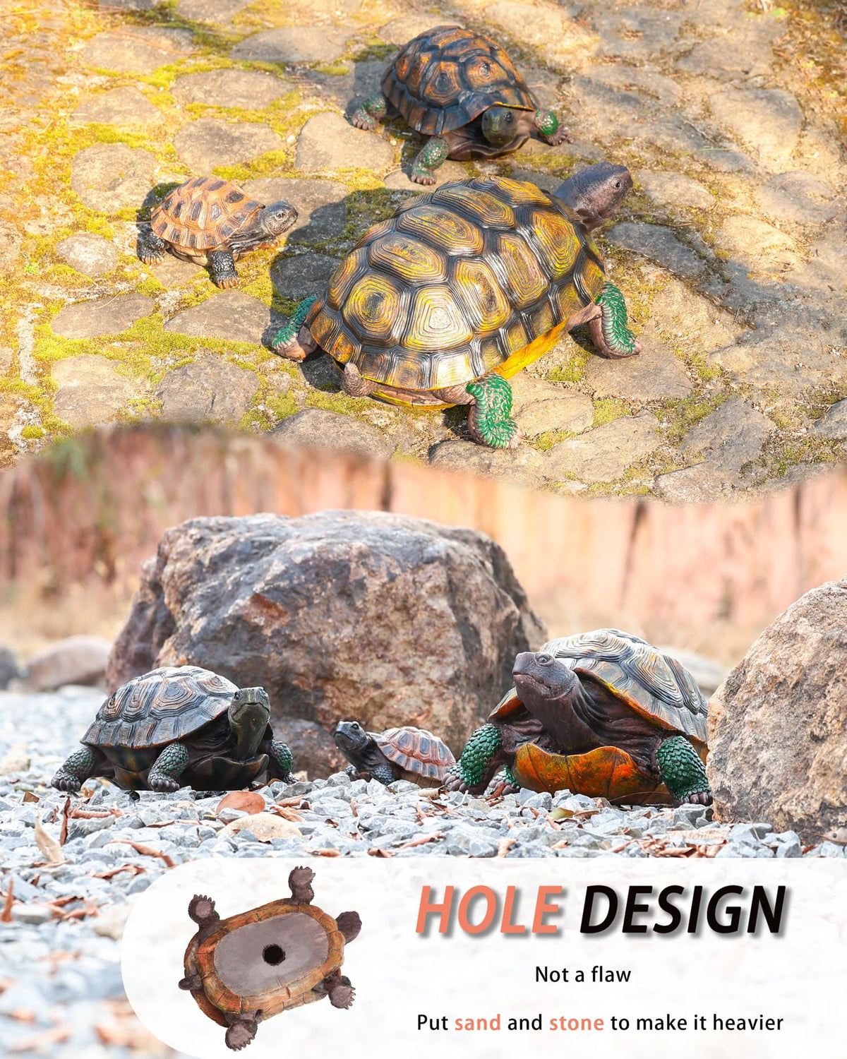Sdeetesamjun Turtle Statue,Resin Garden Sculpture Indoor/Outdoor Yard Lawn Ornament,Home Decor (Extra Large)