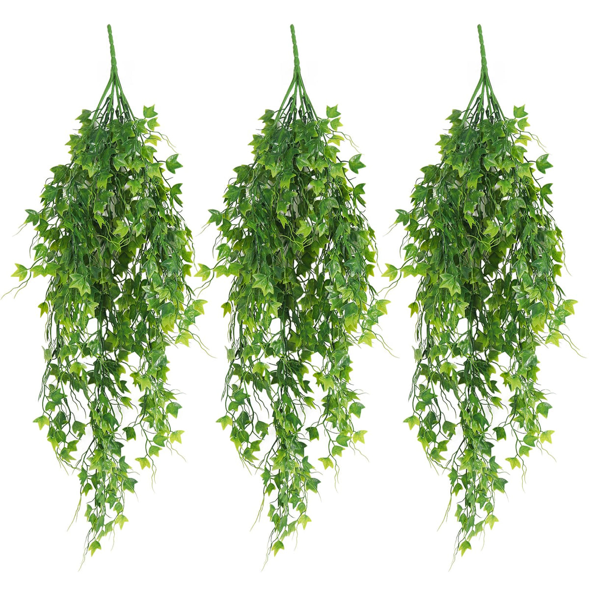 RECUTMS 3Pcs Green Artificial Plant Faux Ivy Greenery Fake Hanging Plants