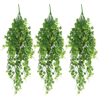 RECUTMS 3Pcs Green Artificial Plant Faux Ivy Greenery Fake Hanging Plants