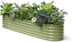 8x2x1.5 ft Galvanized Raised Garden Bed, 18" Tall Planter for Outdoor Plants, Metal Raised Flower Bed for Herb Fruit Vegetable, Modular Garden Planter for Outside Backyard & Patio - Moss Green
