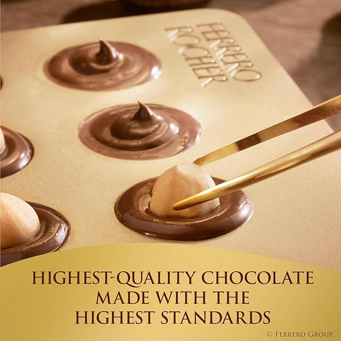 Ferrero Rocher Collection, Premium Gift Set, Hazelnut Milk Chocolate, Dark Chocolate and Coconut, 48 Count, 4.6 oz