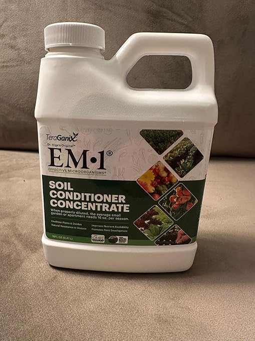TeraGanix EM-1 Soil Conditioner (1 Btl = 16 Gal), Microbial Inoculant Concentrate, Plant Growth, Root Enhancer, Liquid Probiotic for Soils & Plants, Seed Germination, Garden, Lawn Care (16 fl oz)
