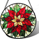 AMDERVEN Stained Glass Window Hanging - Red Poinsettia Birth Flower Sun Catcher for Door Garden Home Decor Suncatcher Christmas Mother's Day Birthday Gifts for Women Men Mom Girl Nana Friend 6.3 in