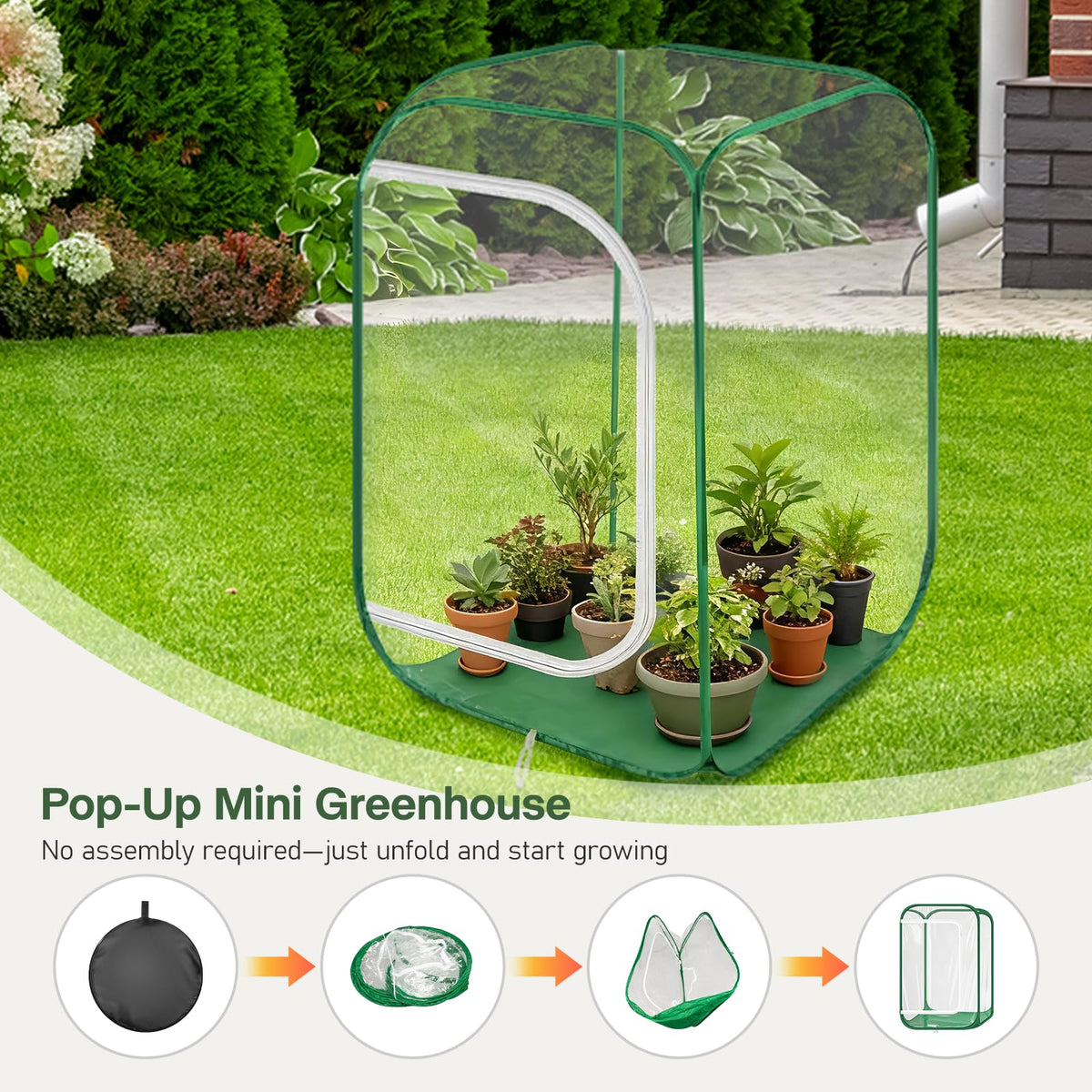 OnBrand 24.65" x 24.65" x 35.59" Portable Pop Up Greenhouse for Outdoors
