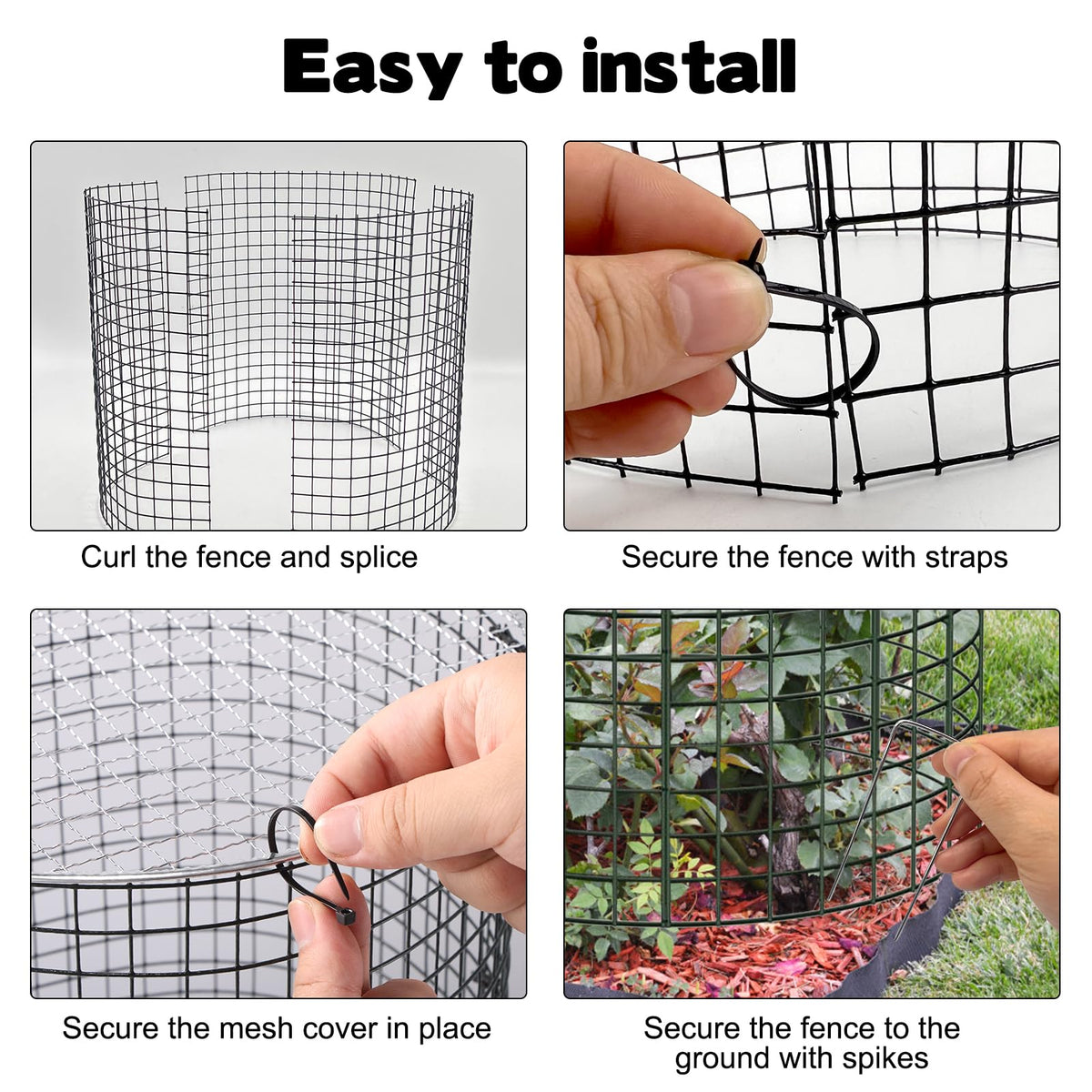 45 Pcs 24” x 12” Large Wire Plant Protector from Animals with Metal Cover, 15 Pack Metal Plant Cage Chicken Wire Cloche with 15Pcs Metal Covers to Keep Animals Out, Garden Protection Bunny Barricade