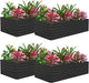 FOOWIN 4pcs 8x4x2ft Galvanized Raised Garden Bed, Planter Raised Garden Boxes Outdoor, Large Metal Raised Beds for Gardening, Garden Bed for Vegetables, Flowers, Herb,478 Gallon Capacity, Black