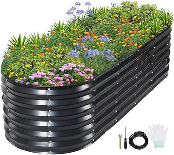 1MORE Raised Garden Bed- Planter Garden Boxes Outdoor, Raised Beds for Gardening.6X2X1.4FT(1pcs)-Grey