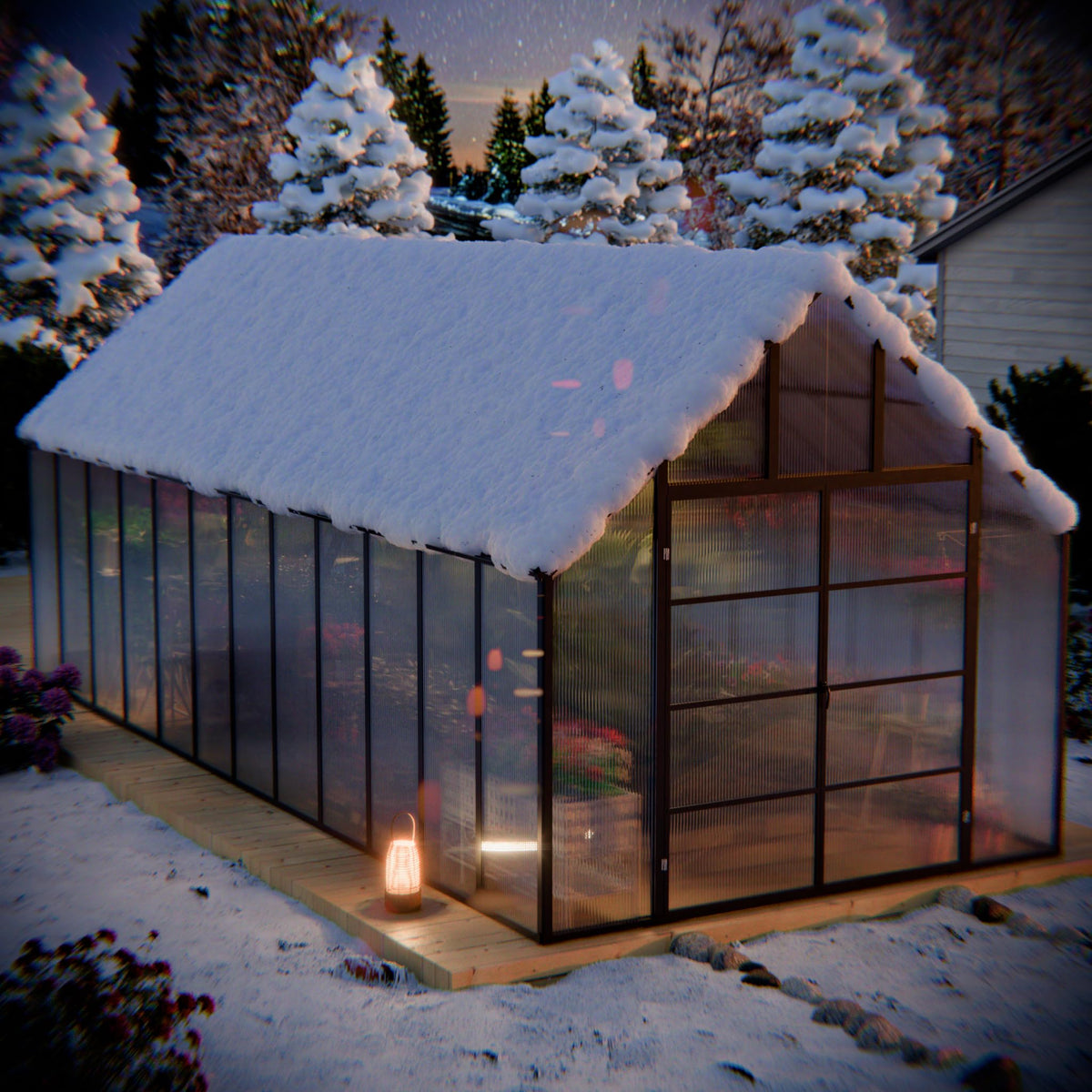 10x24 FT Polycarbonate Greenhouse Large Heavy Duty Aluminum Frame