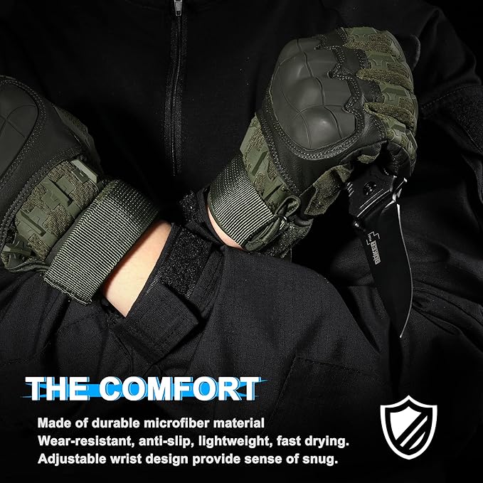 WTACTFUL Rubber Guard Tactical Gloves for Men Touchscreen Airsoft Motorcycle Hunting Outdoor