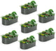 A ANLEOLIFE 7-Set 8X4X2 ft Galvanized Raised Garden Bed Kit, Oval Metal Deep Root Planters for Outdoor Plants, Quartz Grey