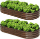 SnugNiture 2 Pcs 6x3x1ft Raised Garden Bed Kit, Outdoor Oval Metal Garden Planter, Ground Planter Box for Gardening Vegetables Flowers, Brown
