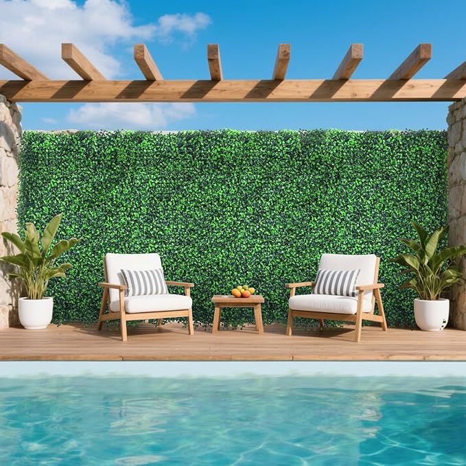 Yangrass Boxwood Roll Panels, 60"x120" Artificial Ivy Privacy Fence Screen, UV-Anti Faux Boxwood Roll Grass Wall Panels for Garden Patio Balcony Privacy