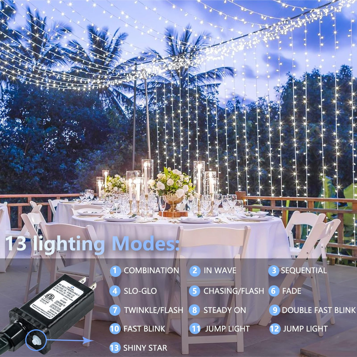 300 LED String Lights, 99FT Extra-Long Christmas Lights Outdoor Indoor