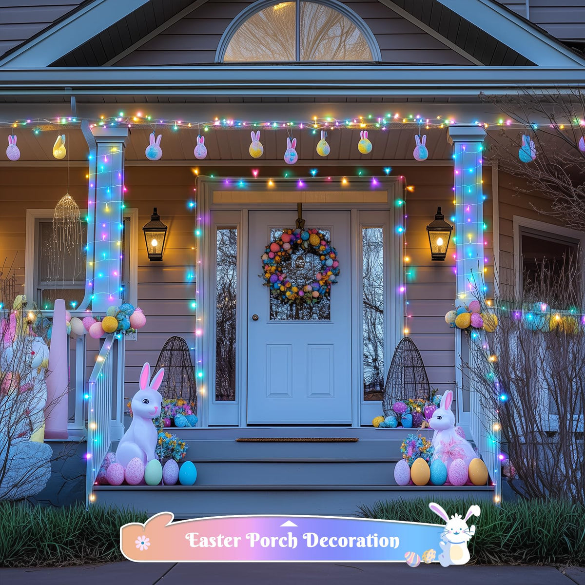 JMEXSUSS 400 LED Easter Lights Indoor Outdoor, 132FT Easter String Lights