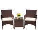 Devoko 3 Piece Patio Furniture Set Outdoor Wicker Conversation (Brown)