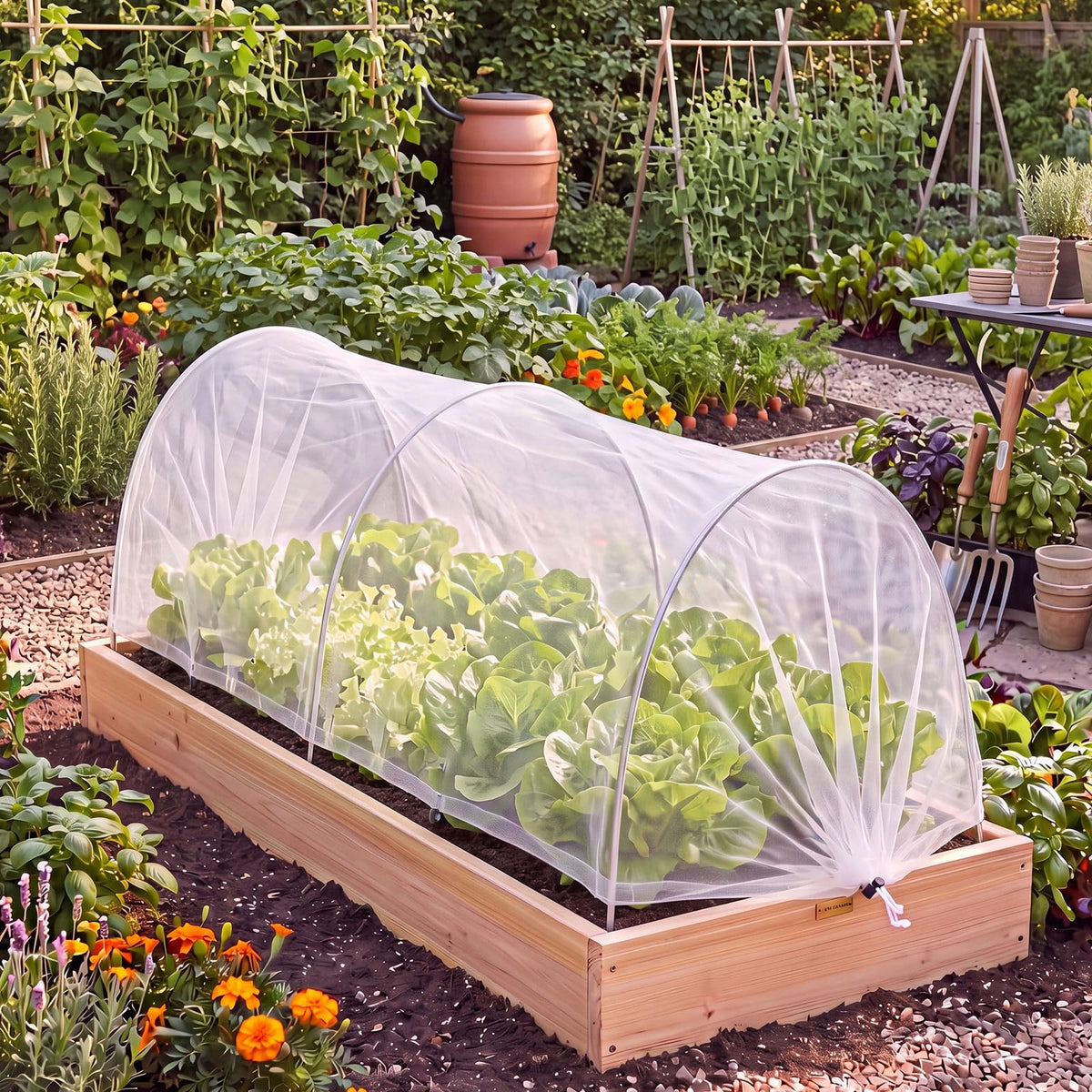 GliCraft 3 Pack Garden Bed Cover Row Accelerator Plants Cover,White,6.2ft