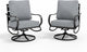 Sophia & William 2 Pieces Patio Furniture Sets Metal Sofa Chairs Patio Cushion Armchairs Swivel Sofa Chairs with Removable Cover for Garden Backyard Poolside Grey
